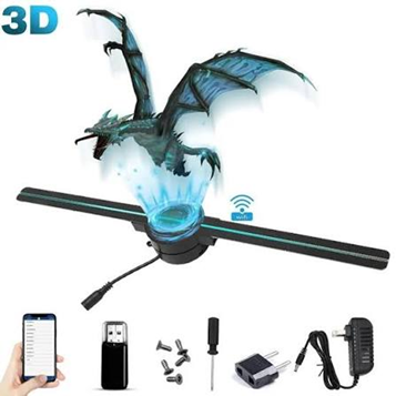 Holograma Ventilador 3D 42cm com Wi-Fi
